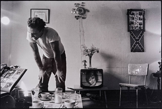 Corky at home, Chicago, from "The Bikeriders" series