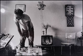 Corky at home, Chicago, from "The Bikeriders" series