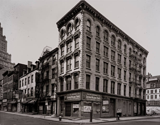 55 Fulton Street at the Northwest Corner of Fulton and Cliff Streets, from "The Destruction of Lower Manhattan" series