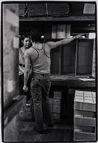 Worker Series (female and male worker talking)