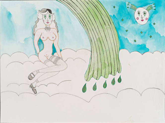 Untitled (nude with green rainbow)