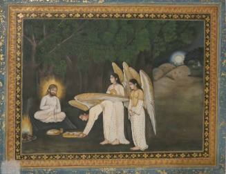 Ibrahim ibn Adham with Angels and Yogi on Blackbuck Skin