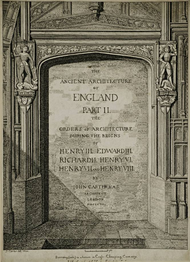 Title Page of Ancient Architecture of England, Part II