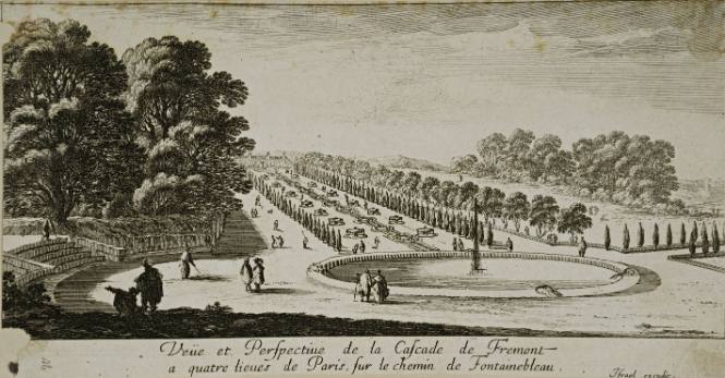 Veuë et Perspective de la Cascade de Fremont a quatre lieues de Paris, sur le chemin de Fontainbleau