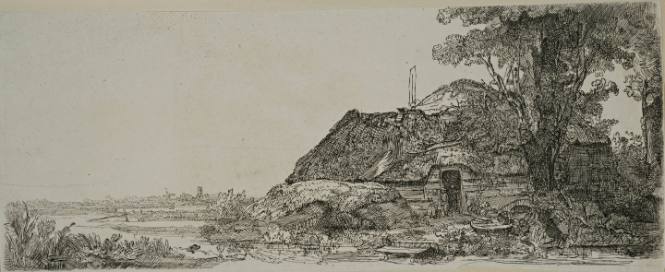 Cottage and a Large Tree, 1641 (reverse image)