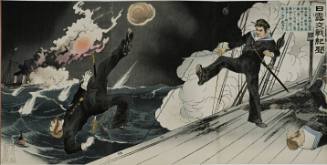 A Sailor of Our Warship Sazanmi Jumped onto the Deck of a Russian Ship with a Thundering Cry, “Hey You!” He Cut the Enemy Captain and Kicked Him into the Water in the Sea Battle Near Port Arthur, March 10, 1904