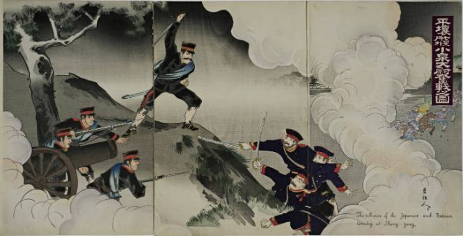 The Collision of the Japanese and Russian Cavalry at Phong-yang