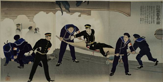 Desperate Naval Battle in the Shallow Waters at the Mouth of the Port Arthur