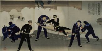 Desperate Naval Battle in the Shallow Waters at the Mouth of the Port Arthur