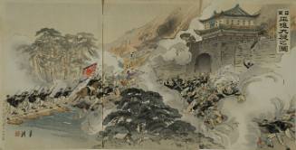 Illustration of the Great Battle of the Japanese Army at Pyongyang