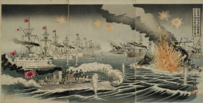 Sea Battle between the Russians and Japanese