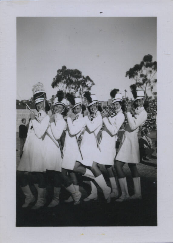 Untitled [Six women in parade attire]