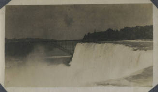 Untitled [Image of large waterfalls, bridge in the background]