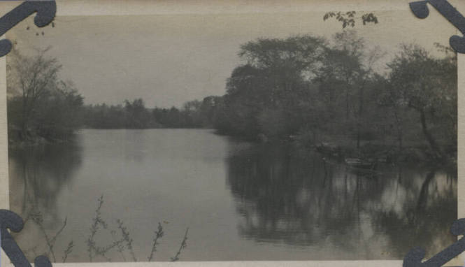 Untitled [Raft in a body of water]