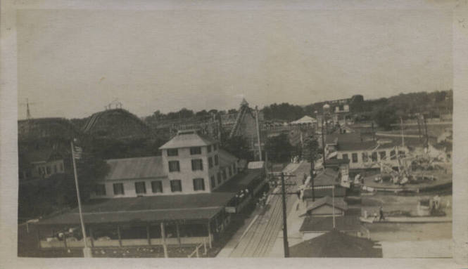 Untitled [Rollercoaster and streets from above]