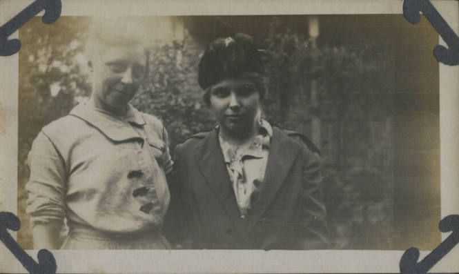 Untitled [Two women stand outside]