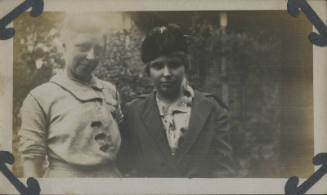 Untitled [Two women stand outside]