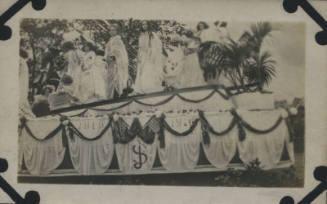 Untitled [Women stand on parade court]