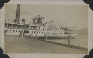 Untitled [Ship on water that reads Iron Steamboat Co.]