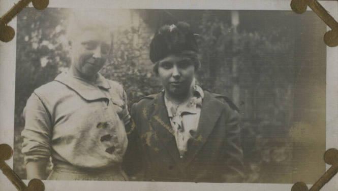 Untitled [Two women stand outside (#139 duplicate)]