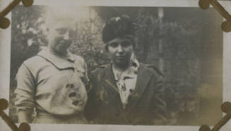 Untitled [Two women stand outside (#139 duplicate)]