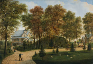 Springside: View of Gardener's Cottage and Barns