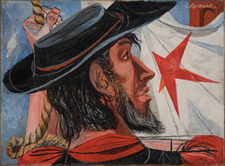 Raising of the Bear Flag, detail study for Rincon Annex, Post Office, San Francisco, California