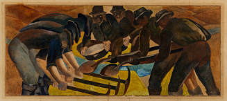 Miners, study for mural, unrealized, Post Office, Yerington, Nevada, 48 States Mural Competition