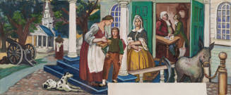 Colonial Mail, color sketch, unrealized