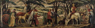 Migration to Springfield, color study for mural, unrealized