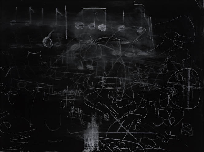 Untitled (Music Blackboard, 1/2 erased)