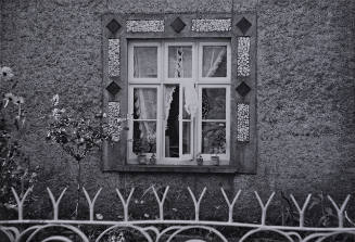 Laugharne, Carmarthenshire (curtained window), Wales
