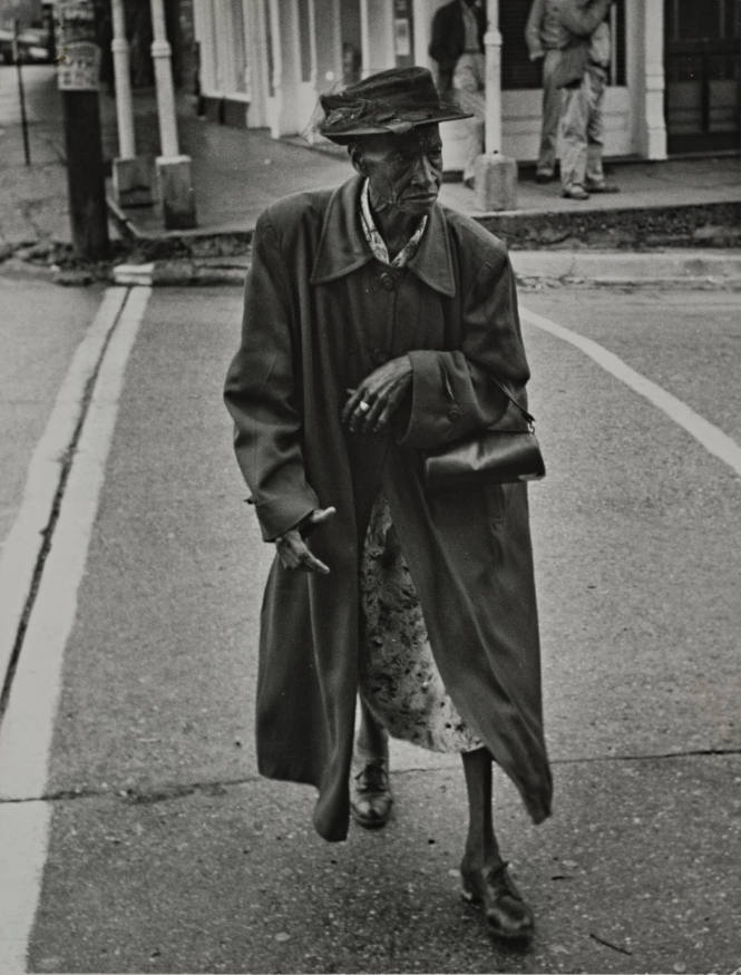 Elderly Black Woman Crossing Street, Mississippi