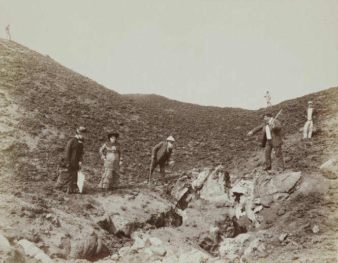 Men and Women on the summit of Vesuvius