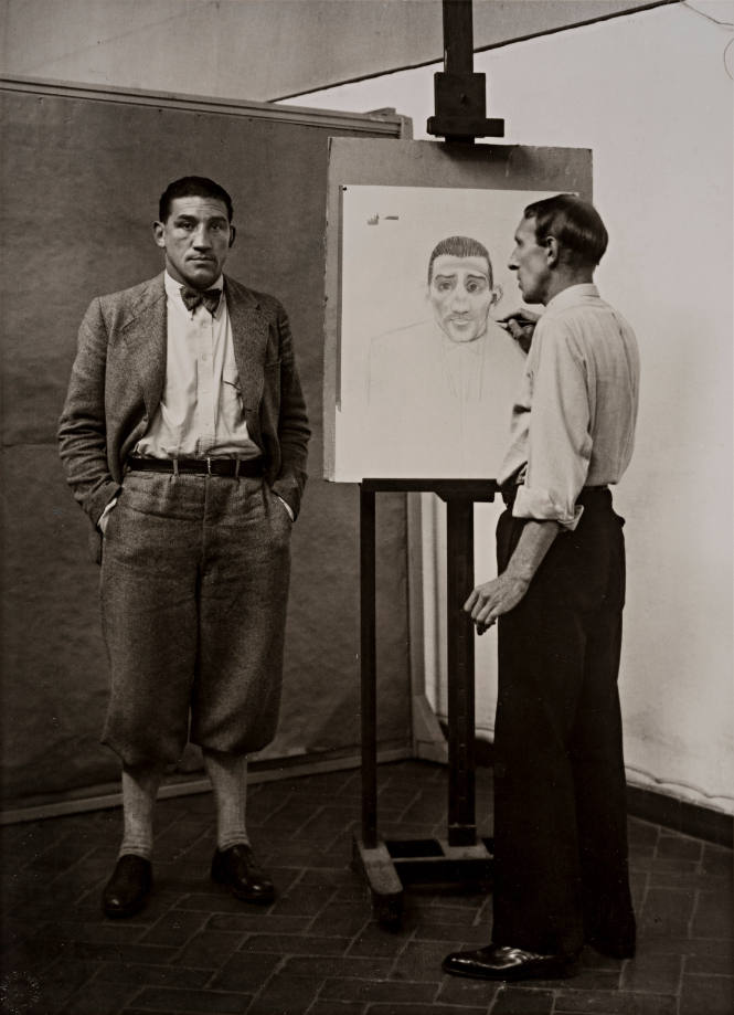 The painter Heinrick Hoerle, painting the boxing champion Hein Domgorgen
