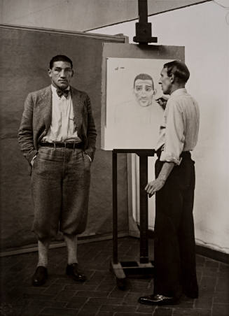 The painter Heinrick Hoerle, painting the boxing champion Hein Domgorgen