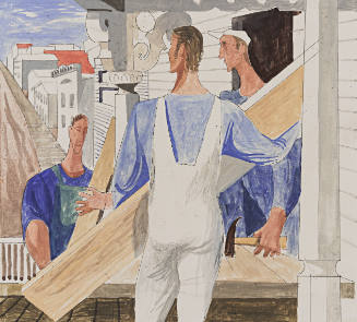 Expansion of the City, color sketch, unrealized, for Rincon Annex, Post Office, San Francisco, California