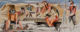 Working Gold, color sketch for Rincon Annex, Post Office, San Francisco, California