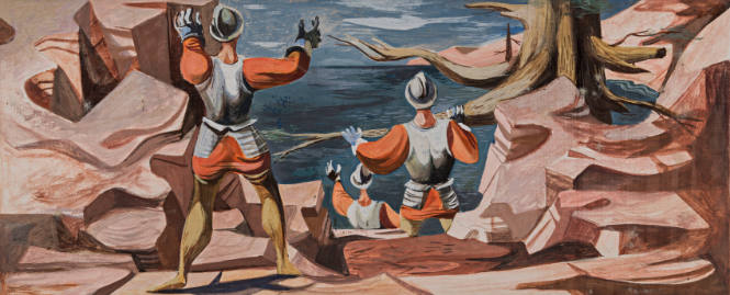 Spain Claims the Bay, competition sketch for Rincon Annex Post Office, San Francisco, California