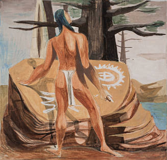In the Beginning, Waters Covered All Earth Except Mount Diablo, competition sketch for Rincon Annex Post Office, San Francisco, California