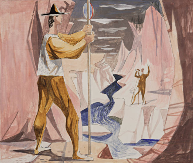 Surveyor, color sketch for Rincon Annex, Post Office, San Francisco, California