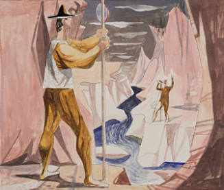 Surveyor, color sketch for Rincon Annex, Post Office, San Francisco, California