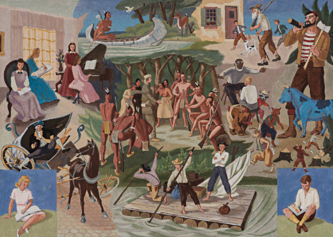 Mural Sketch for Children's Room, Allegheny Library, color sketch for mural, Allegheny Library, Pittsburgh, Pennsylvania