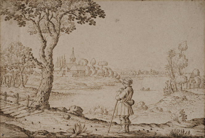 Landscape with Young Traveler