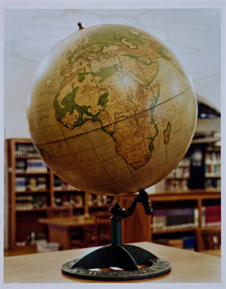 Detail of Globe, Weinberg Reading Room, Vassar Library, from Vassar College Report of Gifts 2007-08 (page 13)