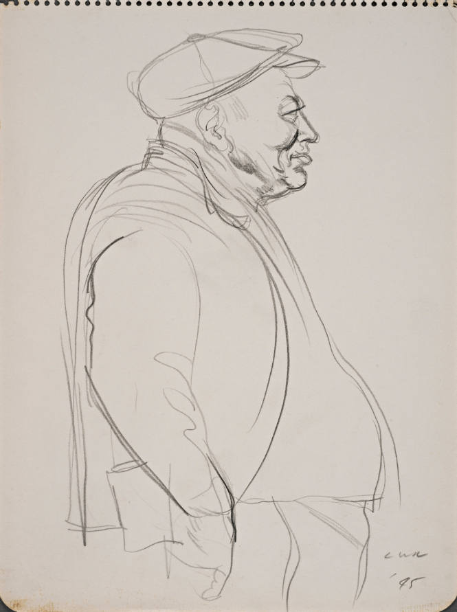 Man with Beret and Fat Belly