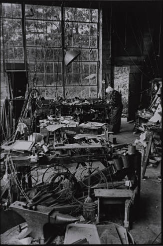 Alexander Calder in his studio, Roxbury Connecticut