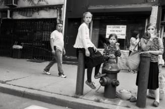 Girl Touching Fire Hydrant / Lee Avenue, Brooklyn, NY