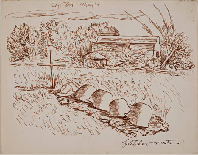 German Helmets at Cemetery