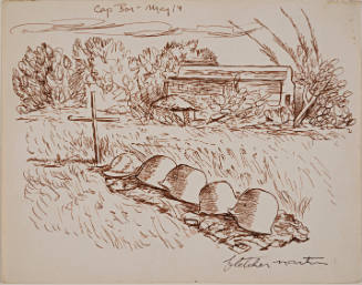 German Helmets at Cemetery